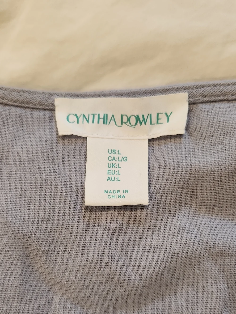 Cynthia Rowley Linen Blend Tunic Dress Coastal Romantic L - Picture 2 of 6